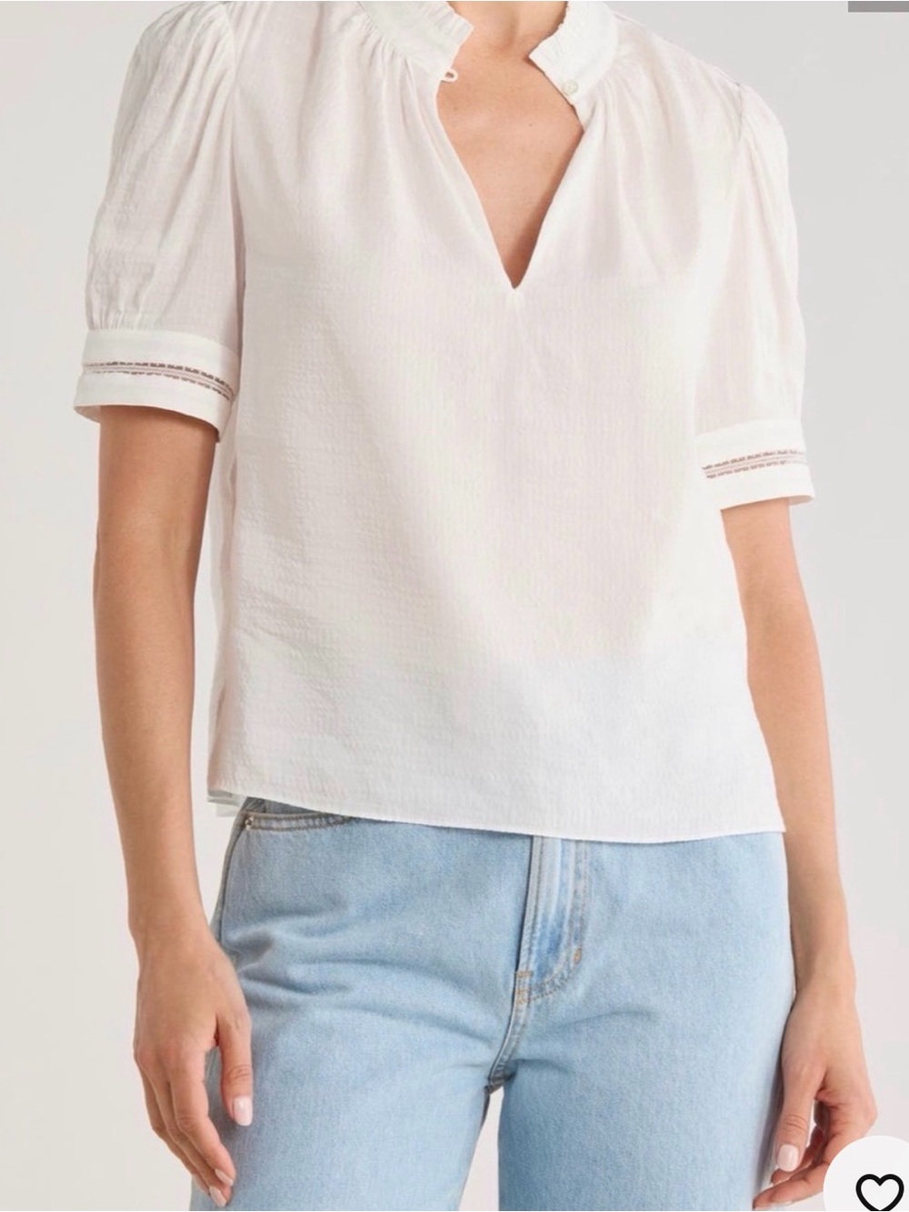 Frame ruffle inset collar shirt: NWT